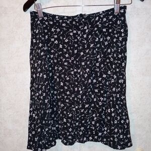 Eddie Bauer Black Floral Skirt
